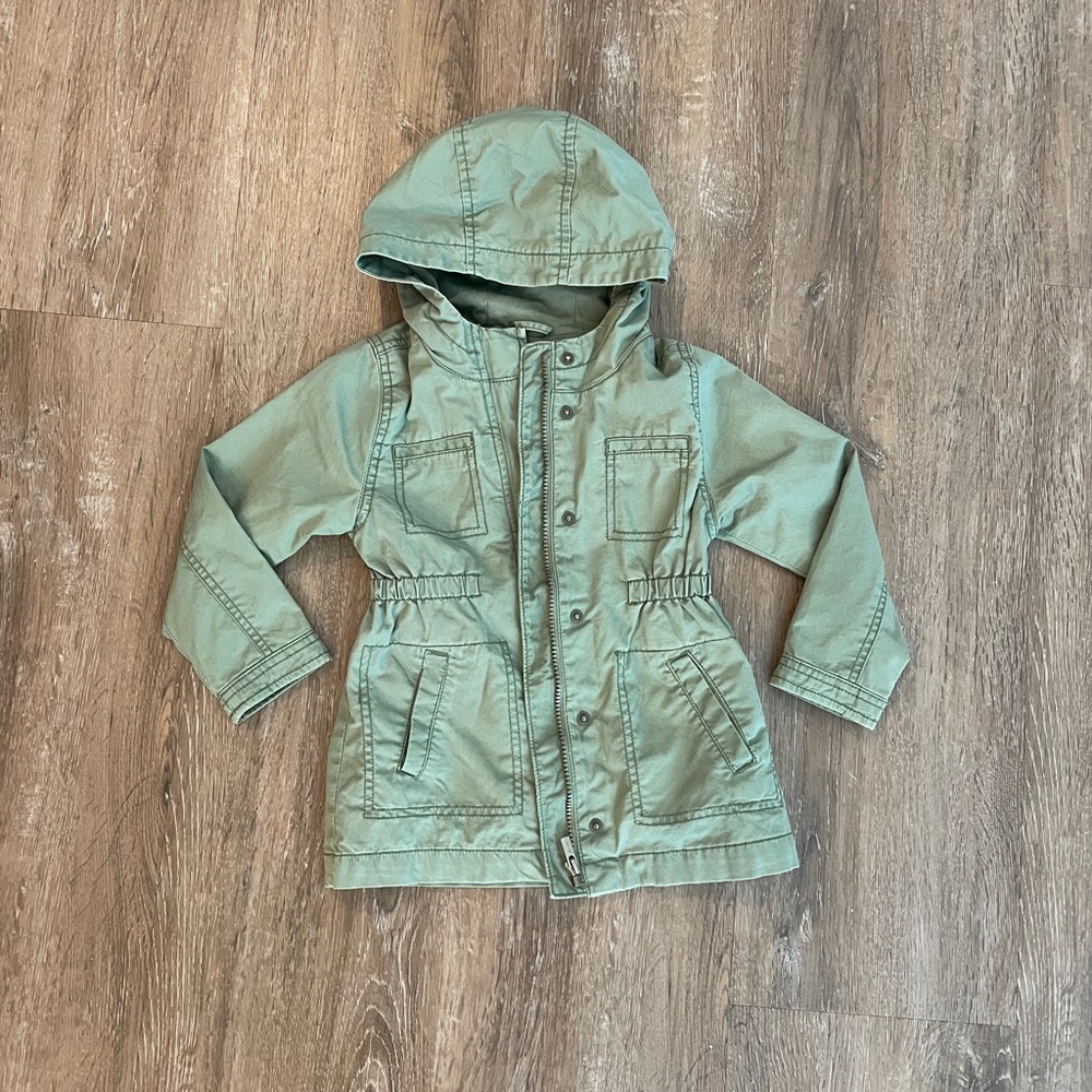 Toddler girl twill utility hooded jacket size 4t